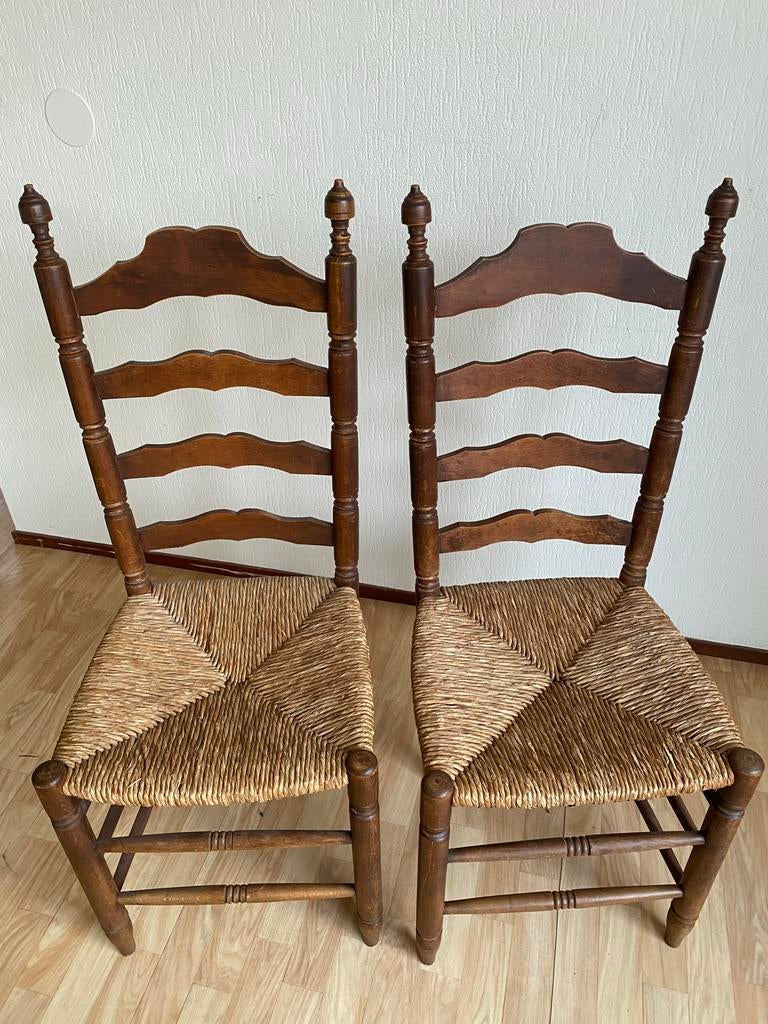 Antieke Ladder Back stoelen - Set van 2, Antiek en Kunst, Ophalen