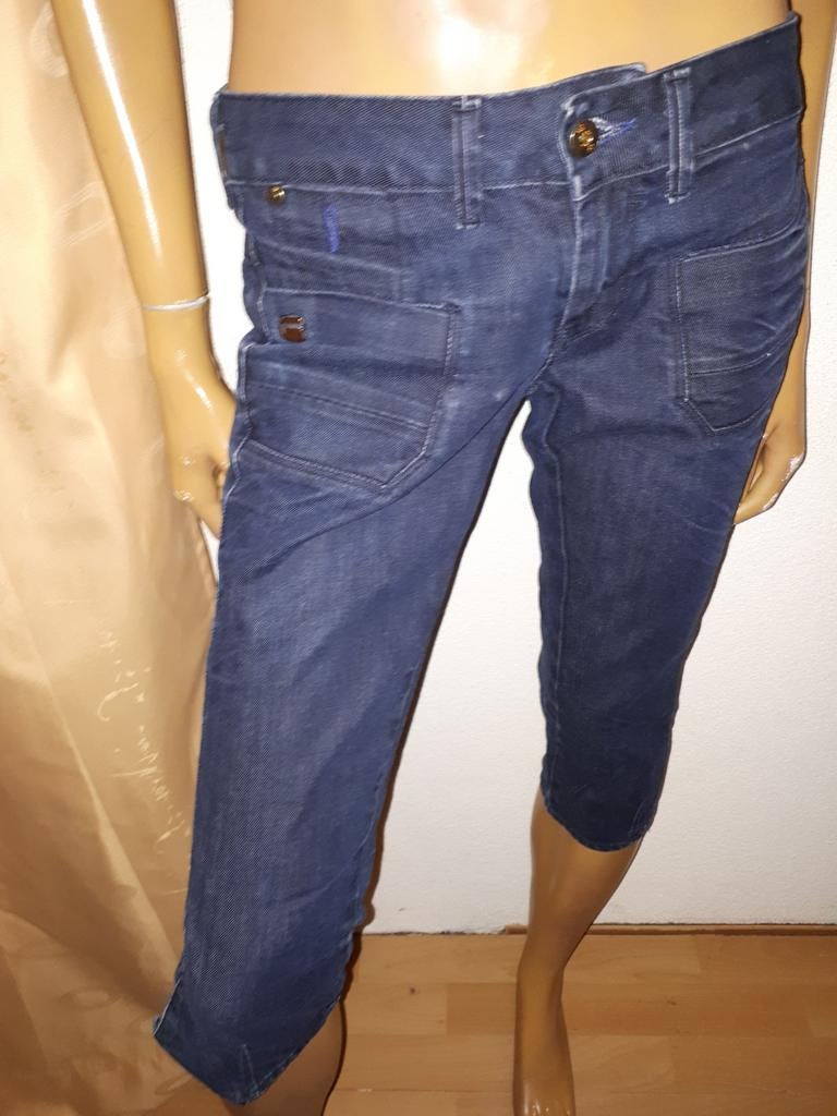 G-Star Raw Dames Capri Jeans -W29 Donkerblauw, Kleding | Dames, Broeken en Pantalons, Zo goed als nieuw, Maat 36 (S), Blauw, Driekwart