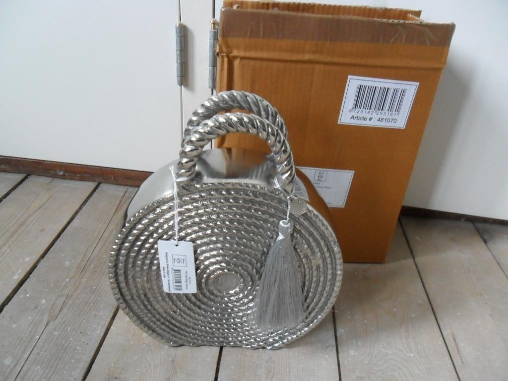 Riviera maison Bali Bag statue, aluminium tas,   nieuw, Ophalen of Verzenden, Nieuw, Metaal