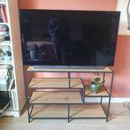 TV-meubel / open kast staal + hout industrieel design, Huis en Inrichting, Kasten | Televisiemeubels, Gebruikt, 100 tot 150 cm