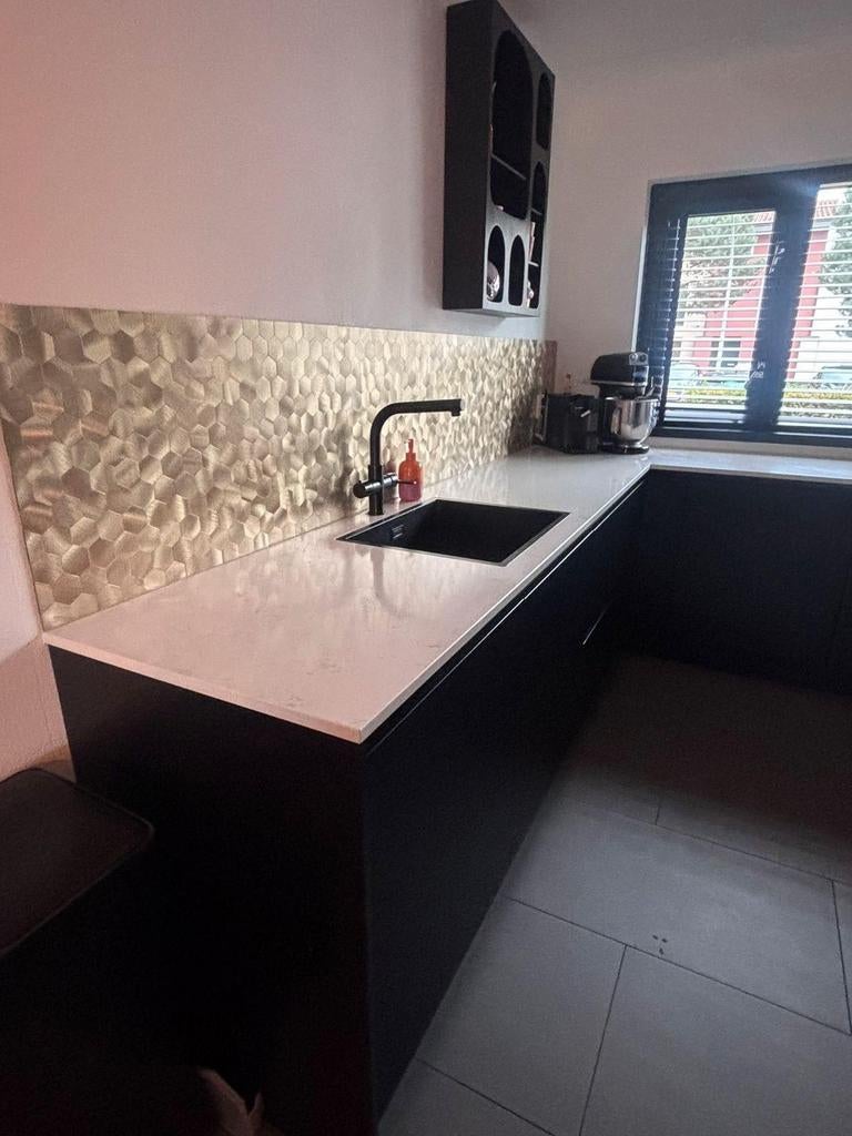 3 Granieten Keukenbladen - Wit/Zwart, Huis en Inrichting, Keuken | Complete keukens, Gebruikt, Wit, Overige typen, Graniet of Steen