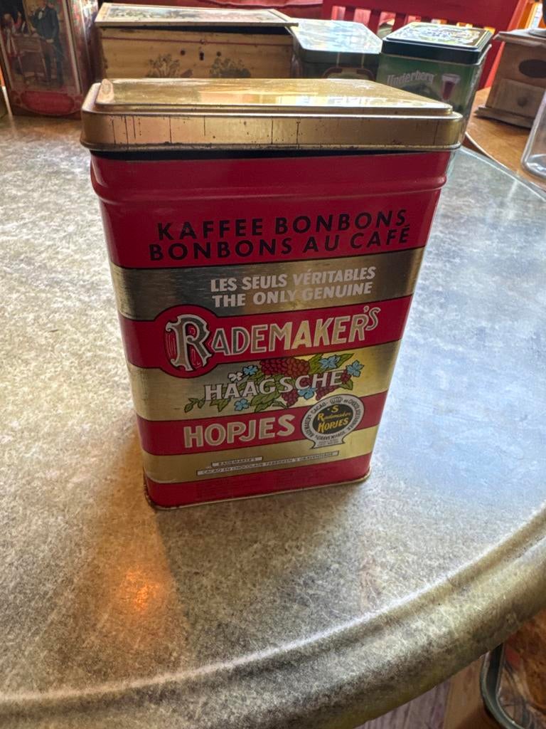 Vintage Rademaker's Haagse Hopjes Blik - Koffie Bonbons, Verzamelen, Ophalen of Verzenden, Gebruikt, Koffie, Overige merken