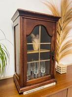 Prachtige antieke vitrinekast wandkastje facet geslepen glas, Ophalen of Verzenden