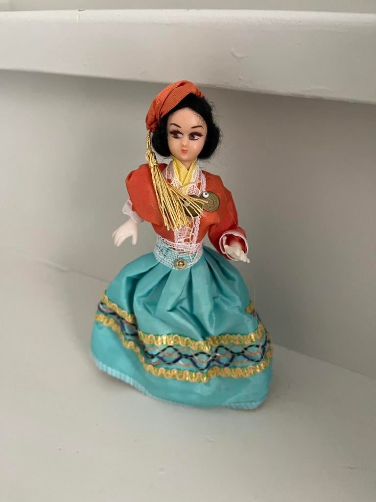 Vintage folklore popje Spaans - Decoratieve verzamelpop, Ophalen of Verzenden, Zo goed als nieuw, Pop