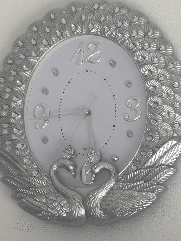 Klok silver, Huis en Inrichting, Woonaccessoires | Klokken, Ophalen of Verzenden, Zo goed als nieuw, Wandklok