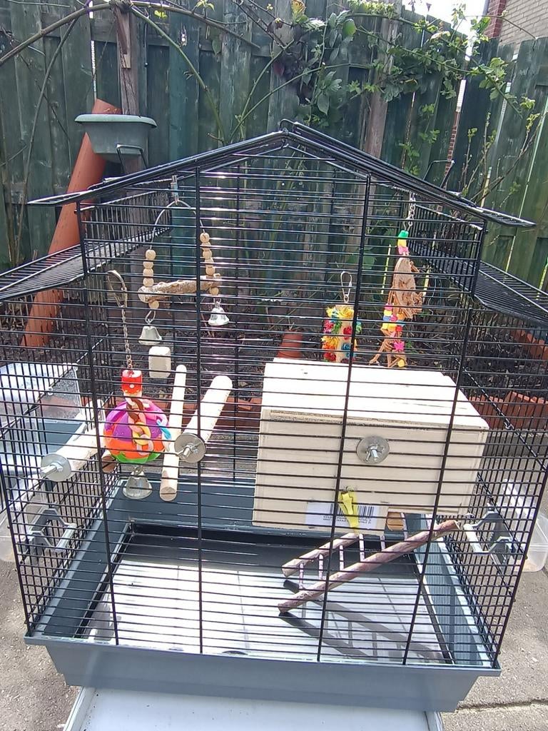 Vogelkooi zgan, Ophalen, Zo goed als nieuw, Metaal, Vogelkooi