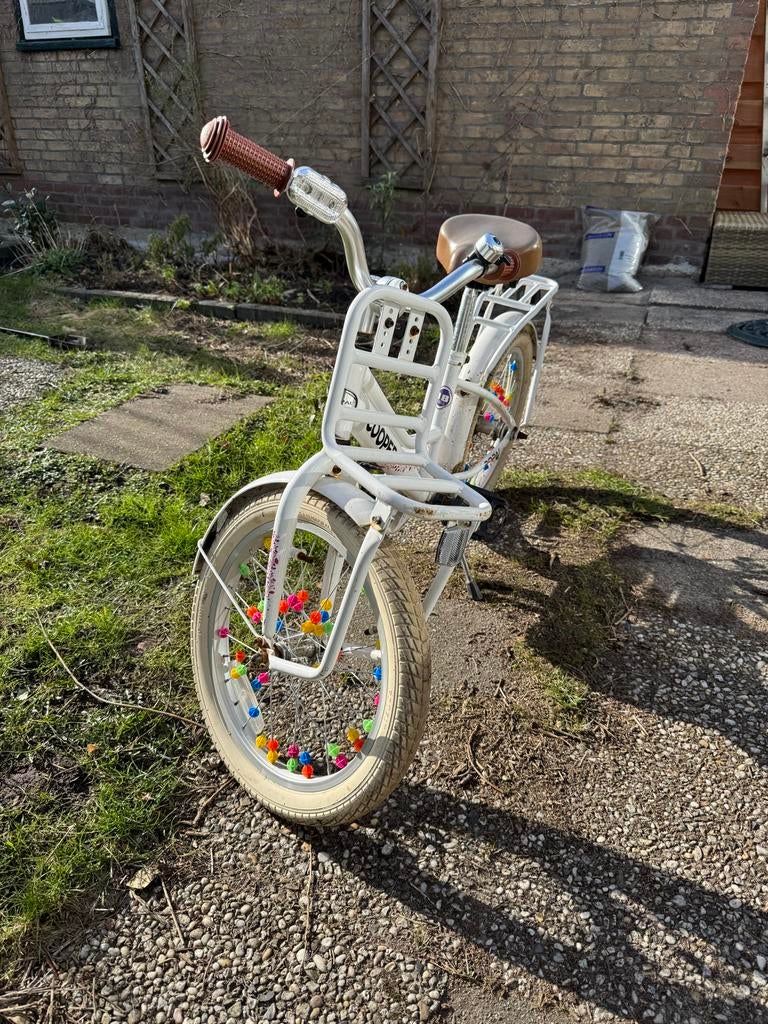 Leuke witte kinderfiets - Ideaal voor 5 tot 7 jaar, Ophalen, Gebruikt, 20 inch of meer