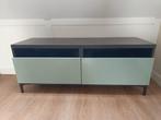IKEA Besta TV-meubel met saliegroene lades en kabelgoot, Ophalen, Gebruikt, 100 tot 150 cm, Minder dan 100 cm