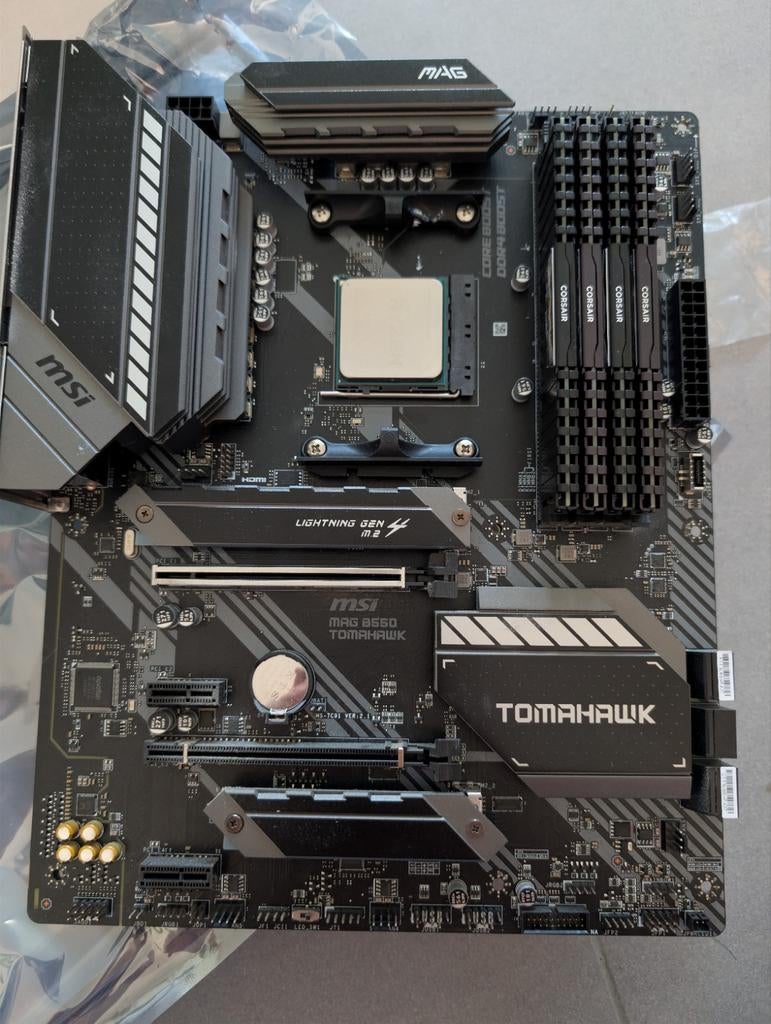 AM4 Set: MSI B550 Tomahawk, Ryzen 5 2600X, 32GB DDR4 RAM, DDR4, AM4, Ophalen of Verzenden, Zo goed als nieuw