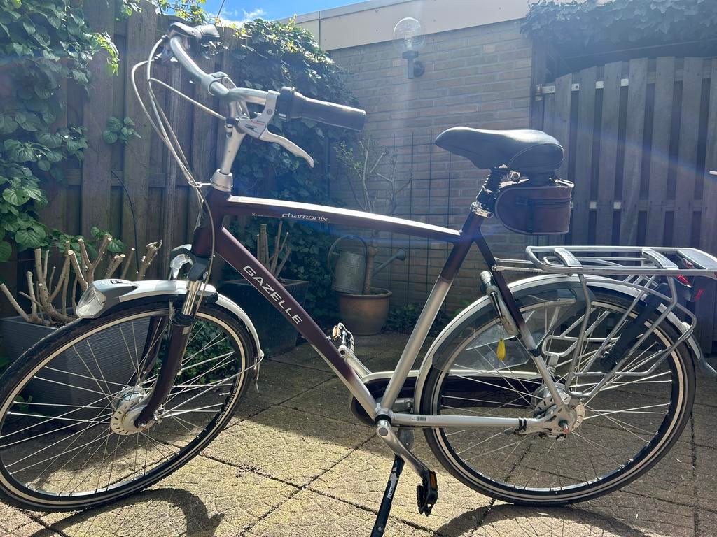 Gazelle Chamonix herenfiets 61cm, Fietsen en Brommers, Fietsen | Heren | Herenfietsen, Ophalen, Gebruikt, Versnellingen, 61 tot 65 cm