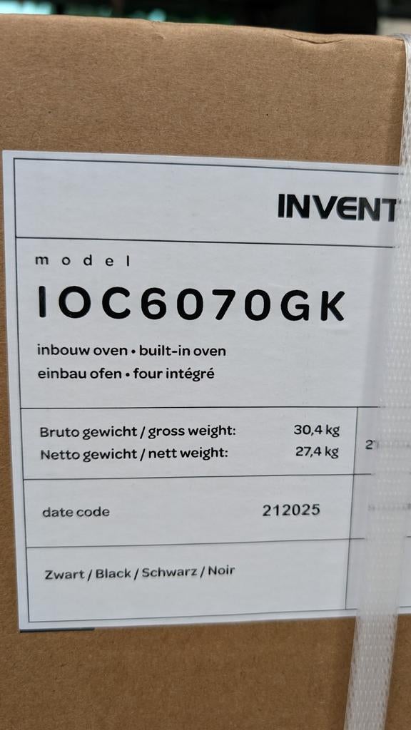 Inventum IOC6070GK, Witgoed en Apparatuur, Ophalen, Nieuw, 200 tot 400 m³ per uur, Onderbouw afzuigkap