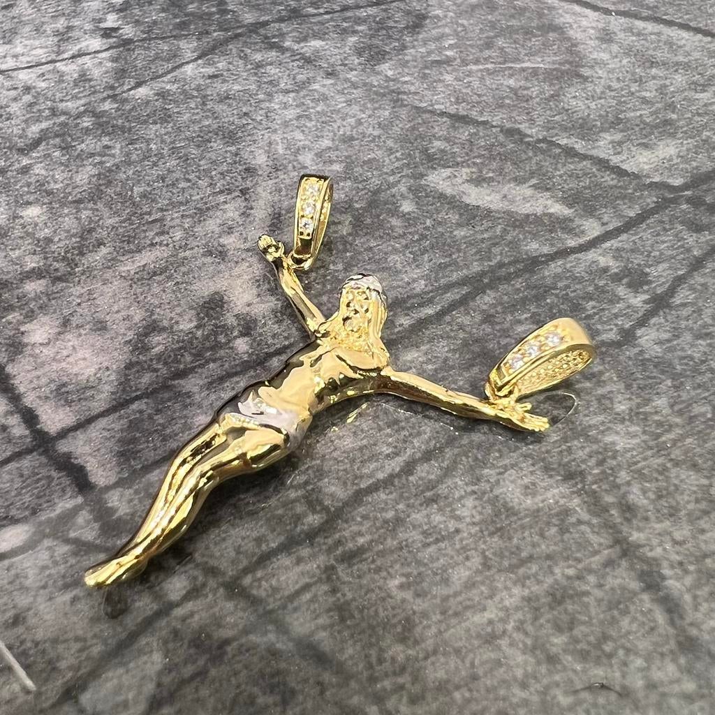 14 karaat gouden jezus kruis hanger, Ophalen of Verzenden, Nieuw, Goud, Kruis of Symbool