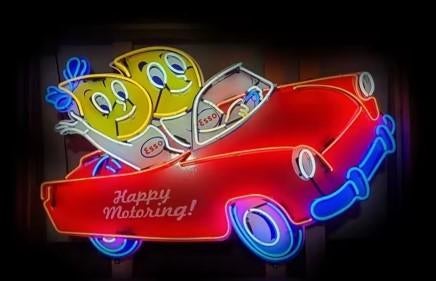Esso happy motoring neon en veel andere garage showroom deco, Gebruikt, Lichtbak of (neon) lamp, Ophalen of Verzenden, Info@americansaleshop.nl