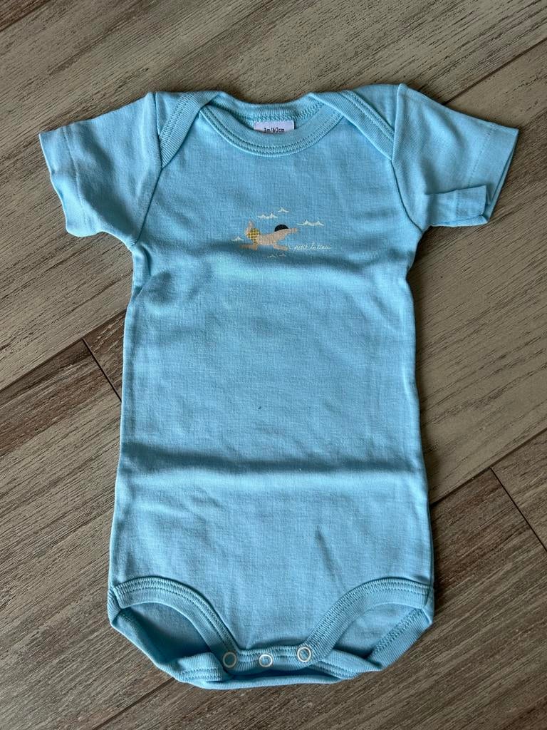 Petit Bateau romper lichtblauw, Kinderen en Baby's, Ophalen of Verzenden, Zo goed als nieuw, Jongetje of Meisje, Nacht- of Onderkleding