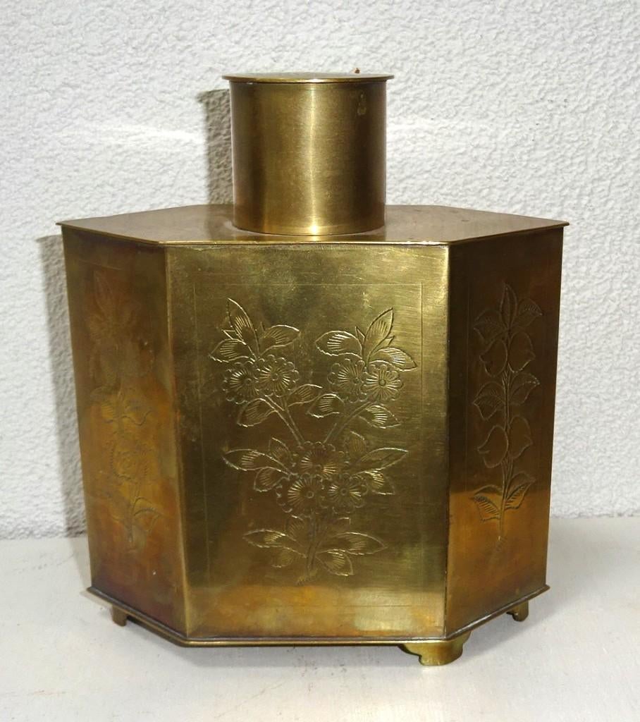 Oude theebus, Theedoos, Ophalen of Verzenden, Gebruikt, Overige materialen