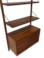 Vintage Poul Cadovius Royal System wandsysteem wallunit, Ophalen, Gebruikt, Met deur(en), Teakhout