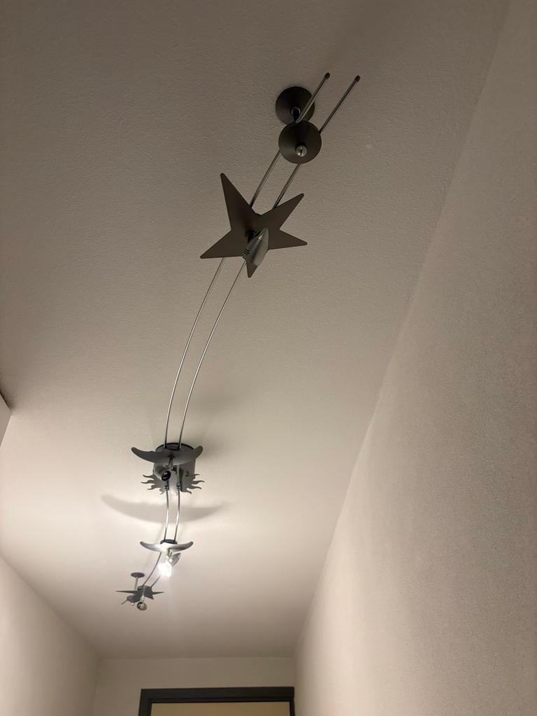 Zilveren Lamp met Maan, Ster en Zon, Ophalen, Zo goed als nieuw, Metaal