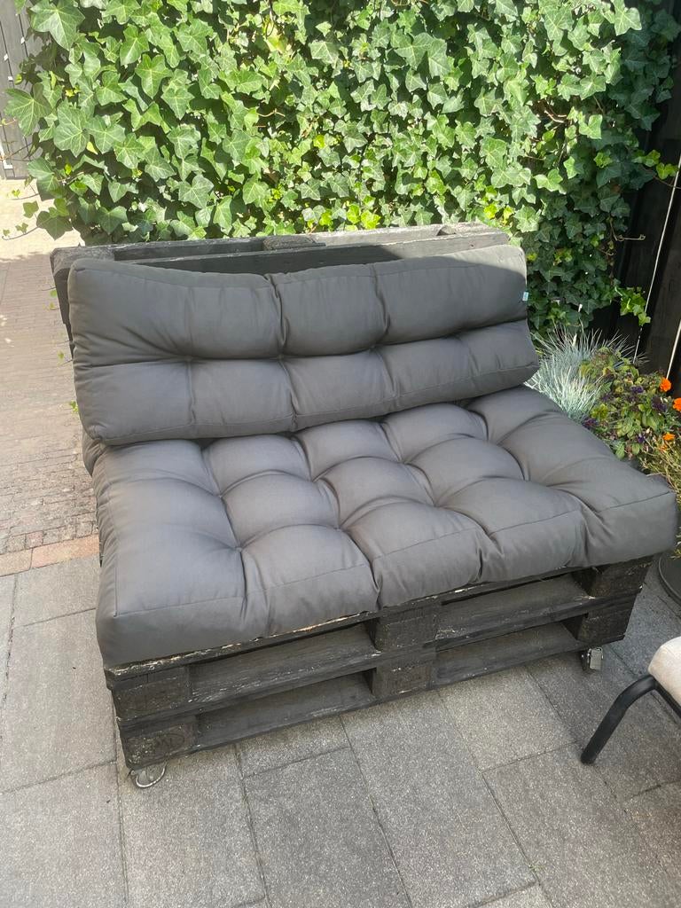 Palletkussens set voor Europallet - Grijs, Tuin en Terras, Overige materialen, Gebruikt, Loungeset, Bank