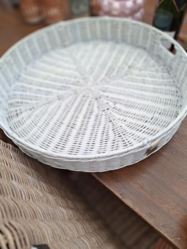 Mooi wit rond dienblad Riviera Maison, Ø 50 cm, Huis en Inrichting, Woonaccessoires | Dienbladen, Ophalen of Verzenden