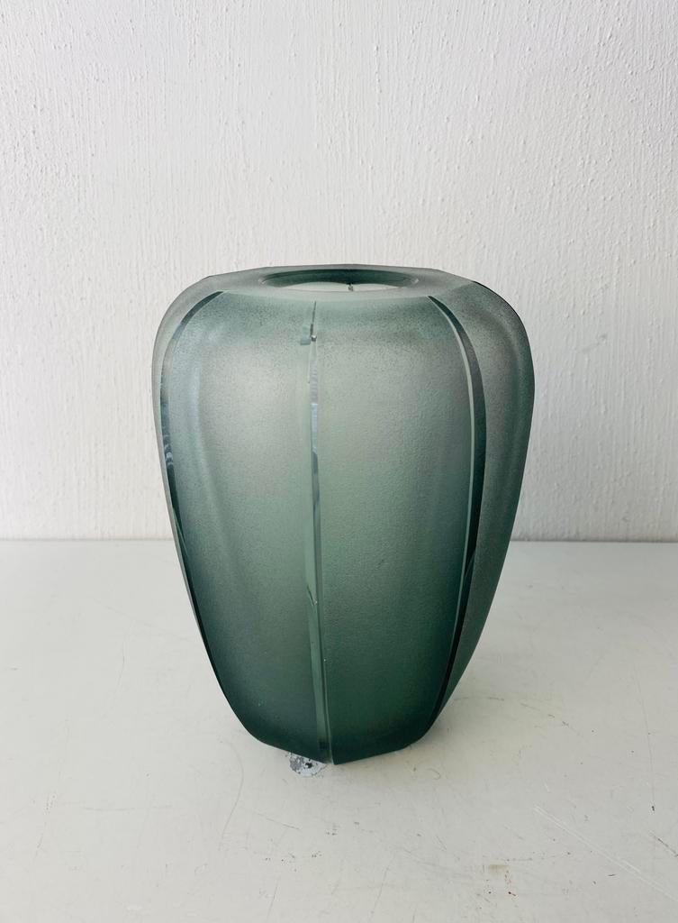 Copier glazen vaas Slijpsel 642 , jaren 40, Ophalen of Verzenden