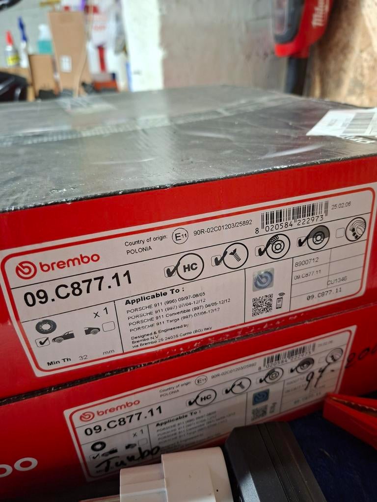 Nieuwe Porsche Brembo Remschijven 09.C877.11, Ophalen of Verzenden, Nieuw, Porsche