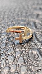 Prachtige kruis 14karaat gouden ring, Nieuw, Ophalen of Verzenden, Dame, Goud