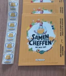 65 Jumbo Samen Lekker Cheffen dichte pakjes/ Bak kaartjes, Jumbo, Ophalen of Verzenden