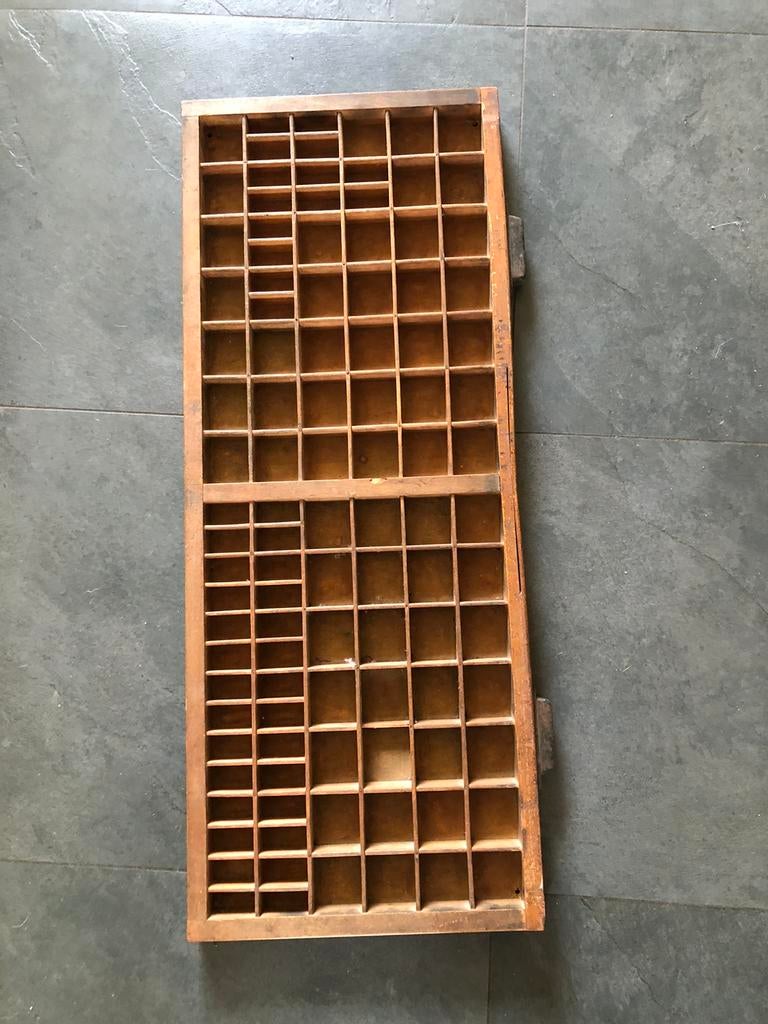 Originele Antieke Houten Letterbak  Merk: Croon, Gebruikt, Industrieel, Hout, Decoratieobject