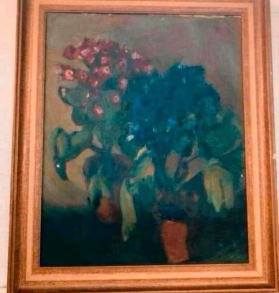 Groot antiek schilderij schilder Stilleven olieverf op doek., Antiek en Kunst, Kunst | Schilderijen | Klassiek, Ophalen of Verzenden