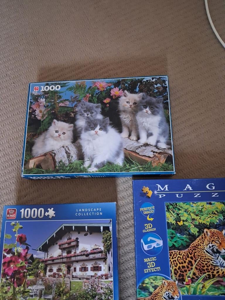 10 Legpuzzels 1000 stukjes, Hobby en Vrije tijd, Denksport en Puzzels, Ophalen, Minder dan 500 stukjes, Zo goed als nieuw