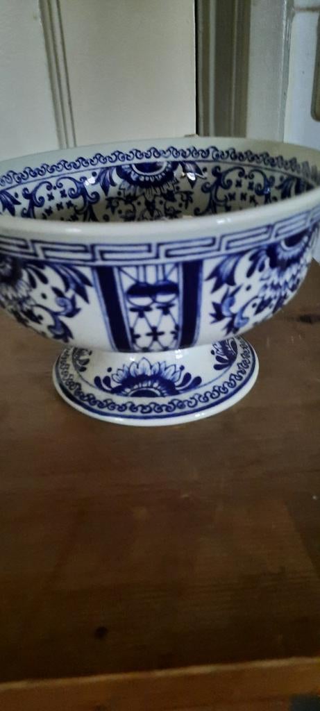 Antieke  boch kom met blauw-wit decor, Antiek en Kunst, Antiek | Porselein, Ophalen of Verzenden