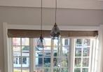 Glazen hanglamp, rookglas, bronzen details, Ophalen, Zo goed als nieuw, Glas, Minder dan 50 cm