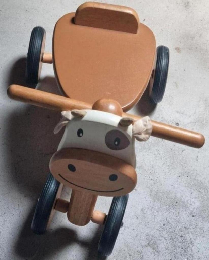 Houten loopfiets koe, Ophalen, Zo goed als nieuw, Loopfiets