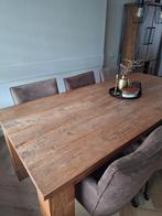 massief teak houten eettafel 220 x 100cm, Huis en Inrichting, Tafels | Eettafels, Ophalen, Gebruikt, 100 tot 150 cm, Teakhout