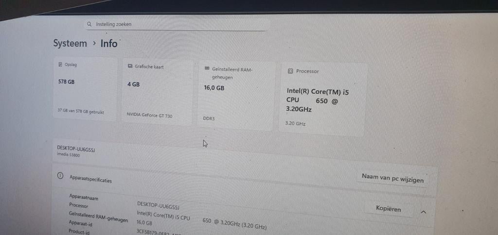 Te koop i5 3,20 mhz 16 ram, Computers en Software, Windows Laptops, Ophalen of Verzenden, Zo goed als nieuw, 2 tot 3 Ghz, SSD