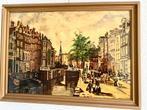 Schilderij olieverf Amsterdams stadsgezicht, Antiek en Kunst, Ophalen of Verzenden