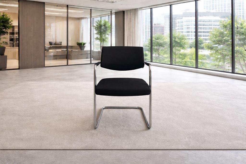 14 luxe zwarte kantoorstoelen, vergaderstoelen SITLAND, Ophalen, Zwart, Zo goed als nieuw, Metaal