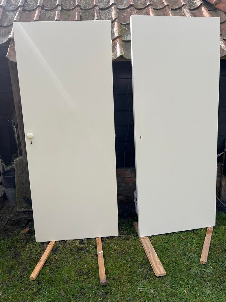 Twee stompe binnendeuren, over van verbouwing, Ophalen, Gebruikt, 80 tot 100 cm, Binnendeur