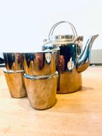 Polspotten zilverkleurige theepot met 4 kopjes, Huis en Inrichting, Keuken | Servies, Overige materialen, Overige typen, Ophalen of Verzenden