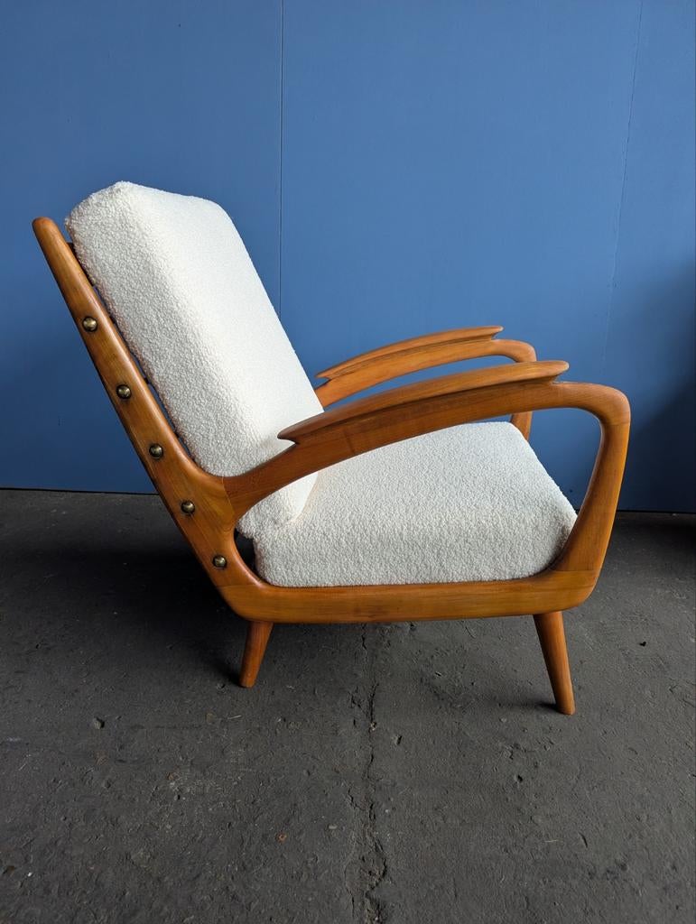 Vintage fauteuil De Ster Gelderland, Ophalen, Minder dan 75 cm, Stof, 50 tot 75 cm