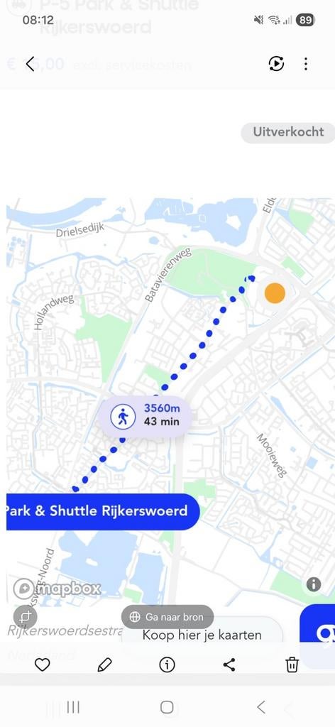 Parkeerticket 30 mei Suzan en Freek P5 met shuttle, Eén persoon