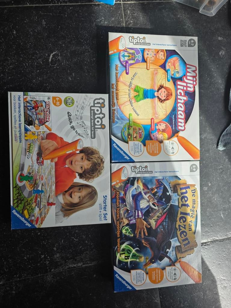 Tiptoi Starter Set + 2 Spellen met Pen - Zo goed als nieuw, Ophalen of Verzenden, Zo goed als nieuw, Taal en Lezen, Met geluid
