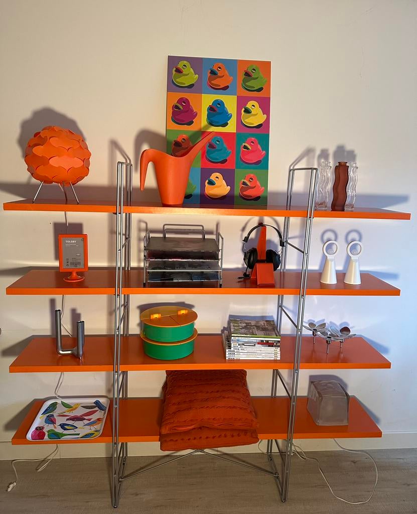Ikea enetri stellingkast oranje niels grammelgaard, Ophalen of Verzenden, Zo goed als nieuw, 25 tot 50 cm, 150 tot 200 cm
