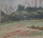 M.Hayton aquarel landschap met vee, Ophalen of Verzenden