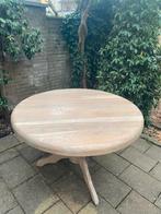 Behandelde tafel met blad van eikenhout, Tuin en Terras, Ophalen of Verzenden, Zo goed als nieuw, Rechthoekig, Hout