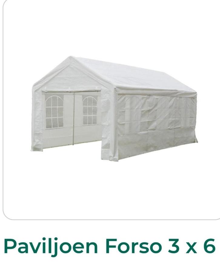 Stevige Bois le Duc Forso Paviljoentent 6x3m - Z.G.A.N., Caravans en Kamperen, Tenten, Zo goed als nieuw, Ophalen of Verzenden