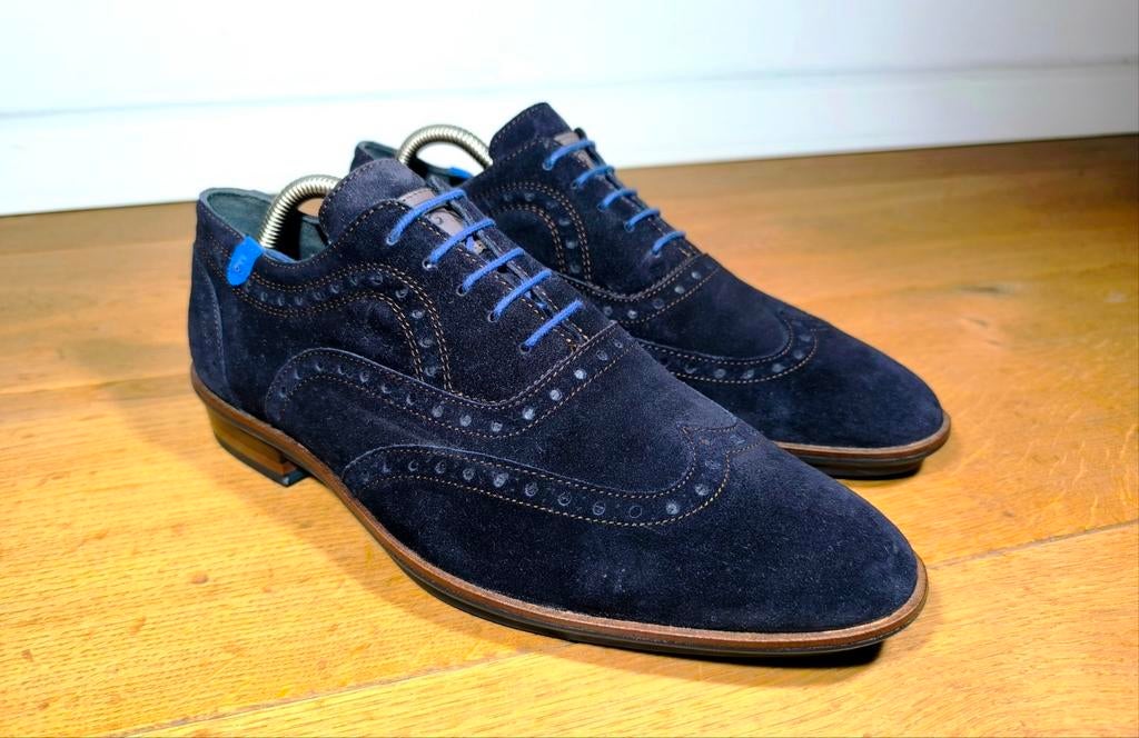 Floris van Bommel herenschoenen maat 7,5 / 41,5, Kleding | Heren, Schoenen, Ophalen, Blauw, Floris van Bommel, Zo goed als nieuw