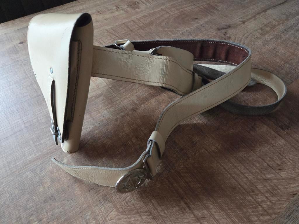 Gemeente politie koppel met holster ca jaren 50/60, Ophalen of Verzenden, Zwart