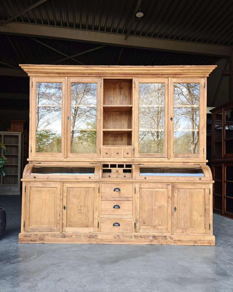 Grote & Brede grutterskast van gerecycled teakhout #4570, Huis en Inrichting, Kasten | Buffetkasten, Niet ingevuld, Gebruikt, 200 cm of meer