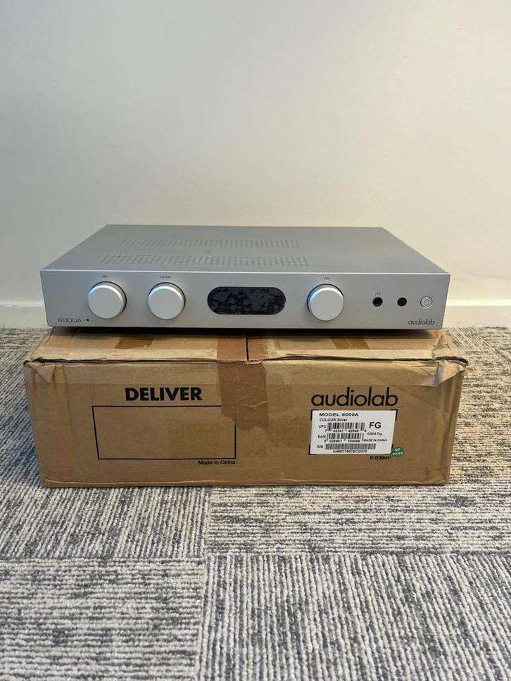 Audiolab | 6000A | Versterker | Zilver, Audio, Tv en Foto, Versterkers en Receivers, Zo goed als nieuw, Overige systemen, 60 tot 120 watt